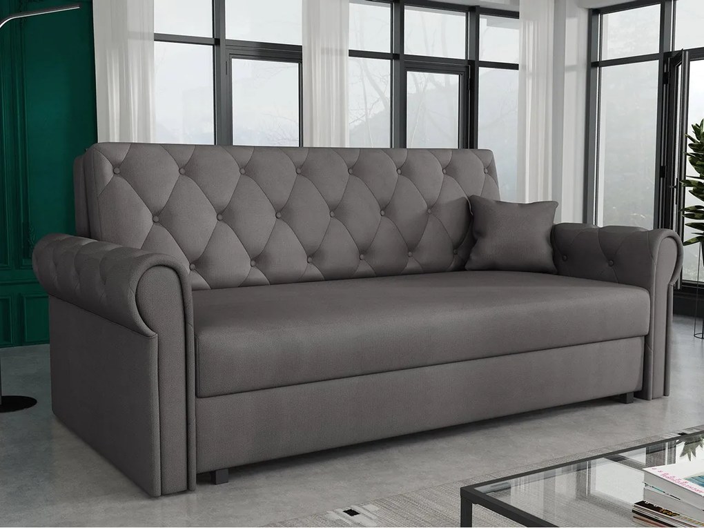 Canapea extensibilă Clovea Roma IV (Gri închis) (cu sp. depozitare). 1105524