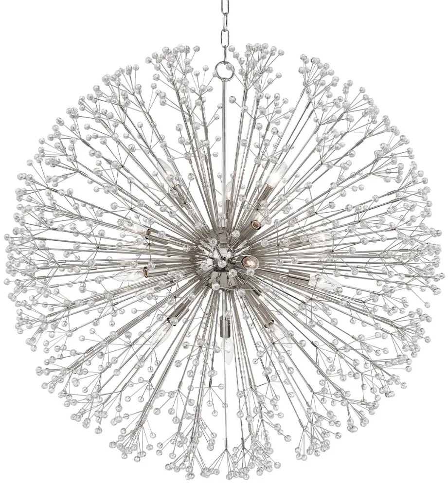 Candelabru LUX design modern DUNKIRK nichel lucios, cu 16 surse de lumina
