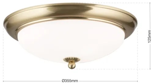 Orion - Plafonieră EMPIRA, 2xE27/40W/230V, Ø 35,5 cm, alamă