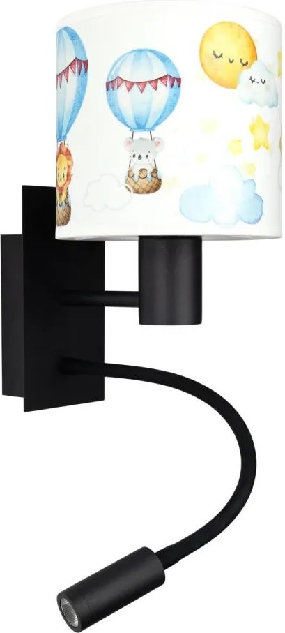 Brilagi - Lampă LED flexibilă BOBO 1xE27/25W/230V + LED/3W negru/alb/cu animale