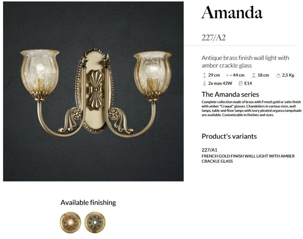 Aplica de perete LUX design clasic realizata manual Amanda
