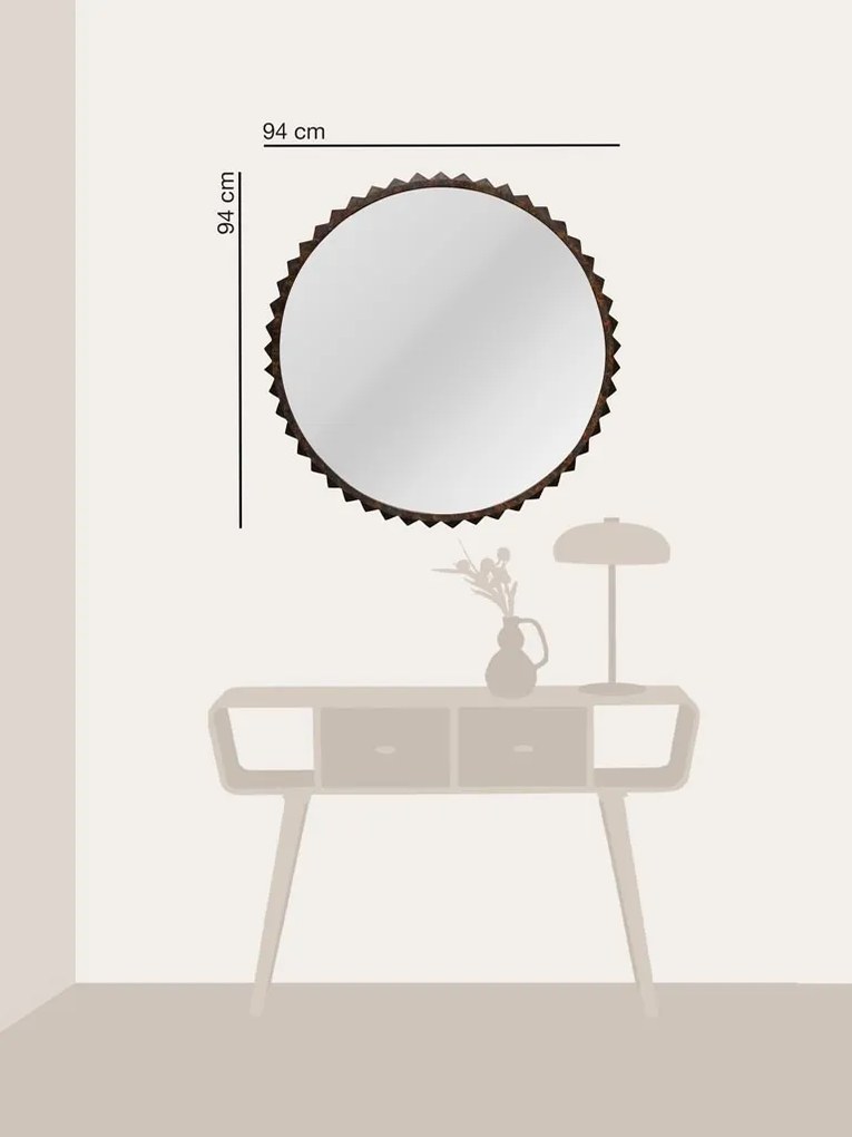 Oglinda de perete, din metal, Facetis