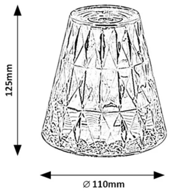 Lampă de masă cu LED Rabalux 76004 Siggy, transparentă