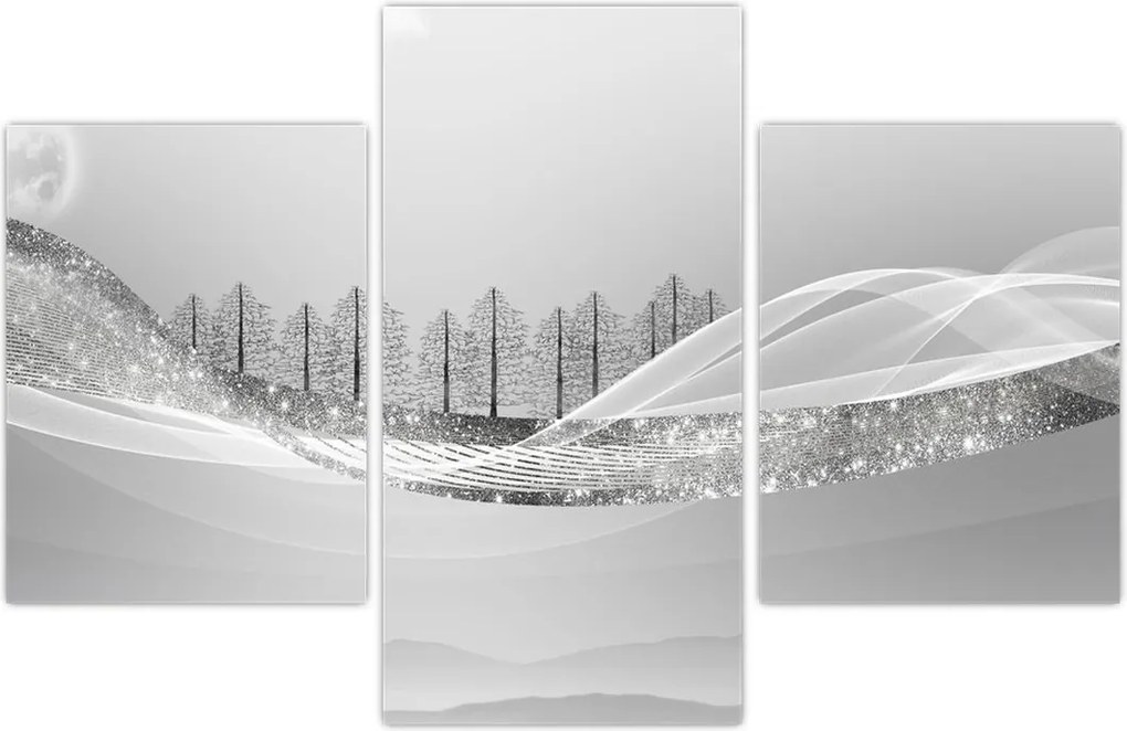 Tablou - Peisaj argintiu (90x60 cm)