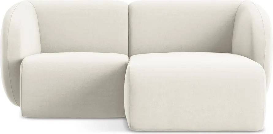 Colțar bej cu tapițerie din catifea (cu colț pe partea dreaptă/cu șezlong) Lani – Makamii