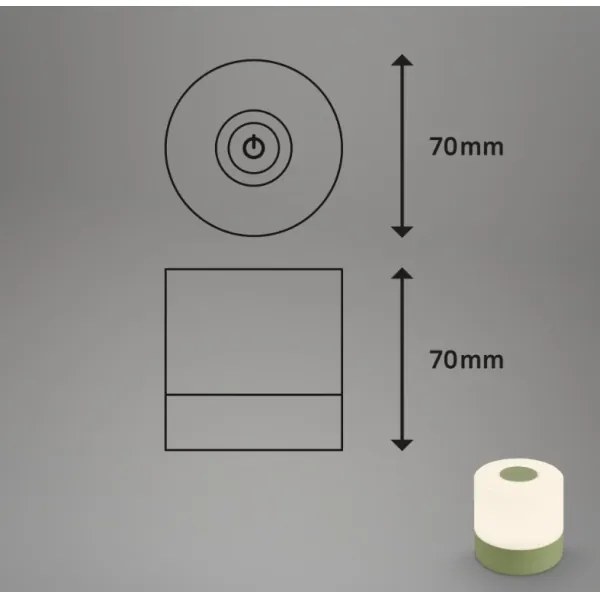 Lampă LED reîncărcabilă dimabilă de masă Briloner 7461019 LED/2W/5V IP44 verde