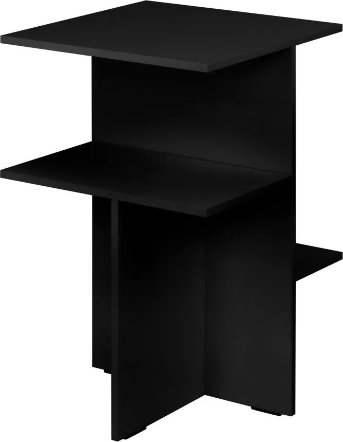 Noptieră neagră cu rafturi Atik – noo.ma