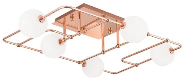 Plafoniera, Lustra aplicata tavan design modern PIPES, copper