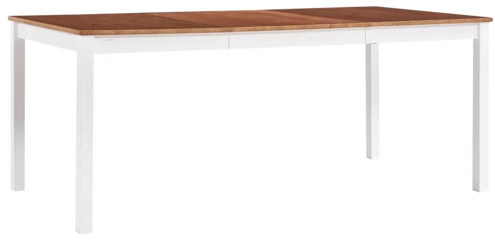 Masa de bucatarie, alb si maro, 180 x 90 x 73 cm, lemn de pin