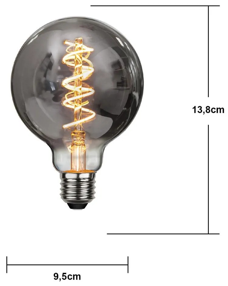 Bec cu filament E27, cu lumină albă caldă cu intensitate reglabilă 2 W Spiral Filament – Star Trading