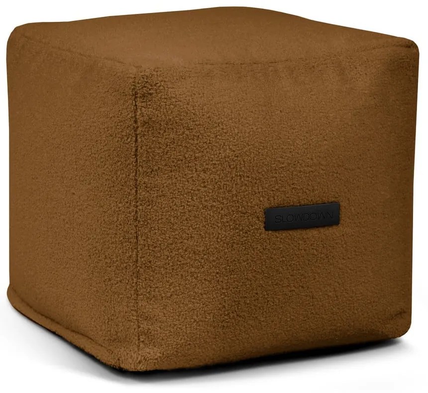 Fotoliu bean bag maro cu tapițerie din țesătură bouclé Up! MooG – SLOWDOWN