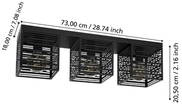 Plafonieră PIEDRITAS 3xE27/40W/230V Eglo 900357