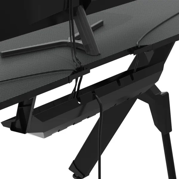 Masa de joc FALCON 116x60 cm, iluminare LED RGB, negru