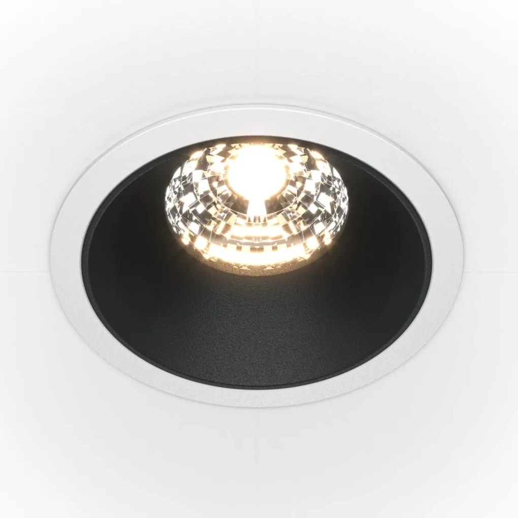 Spot LED incastrabil dimabil design tehnic Alpha alb, negru 8,5cm, 4000K