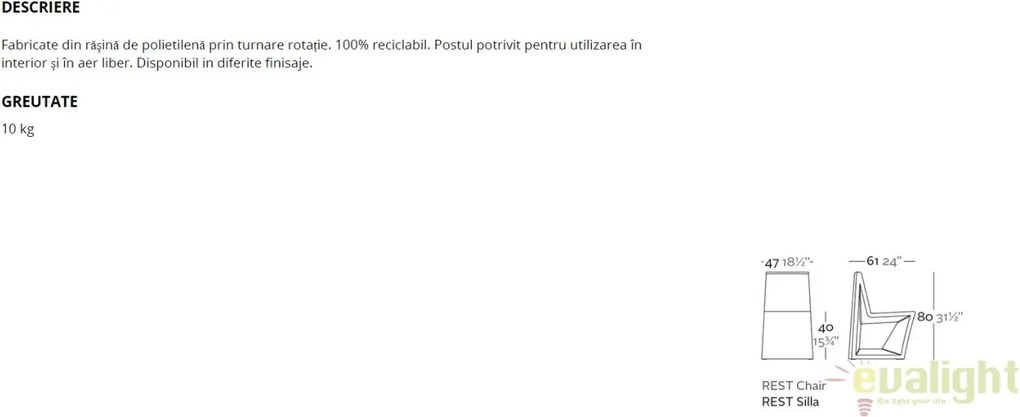 Scaun design modern, exterior, interior, REST CHAIR 53012 Vondom