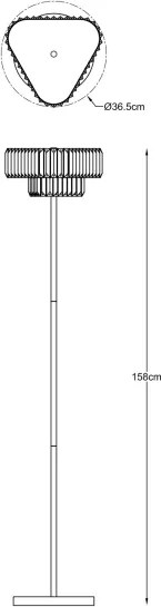 Zuma Line F0496-03G-F7AC - Lampadar HELIOS, 3x G9/33W/230V, auriu