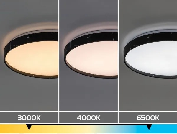 Rabalux 71517-LED Plafonieră cu dimmer TERESIA 24W/230V 3000-6500K Ø 38 cm neagră + telecomandă