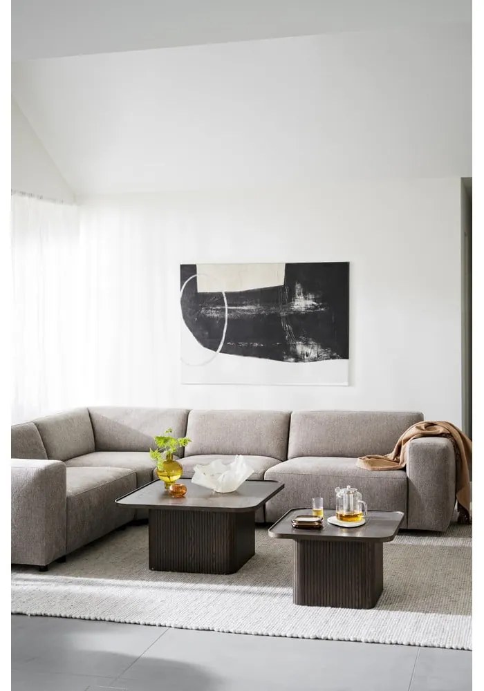 Măsuță de cafea maro închis cu aspect de lemn de stejar ø 80 cm Sullivan – Rowico