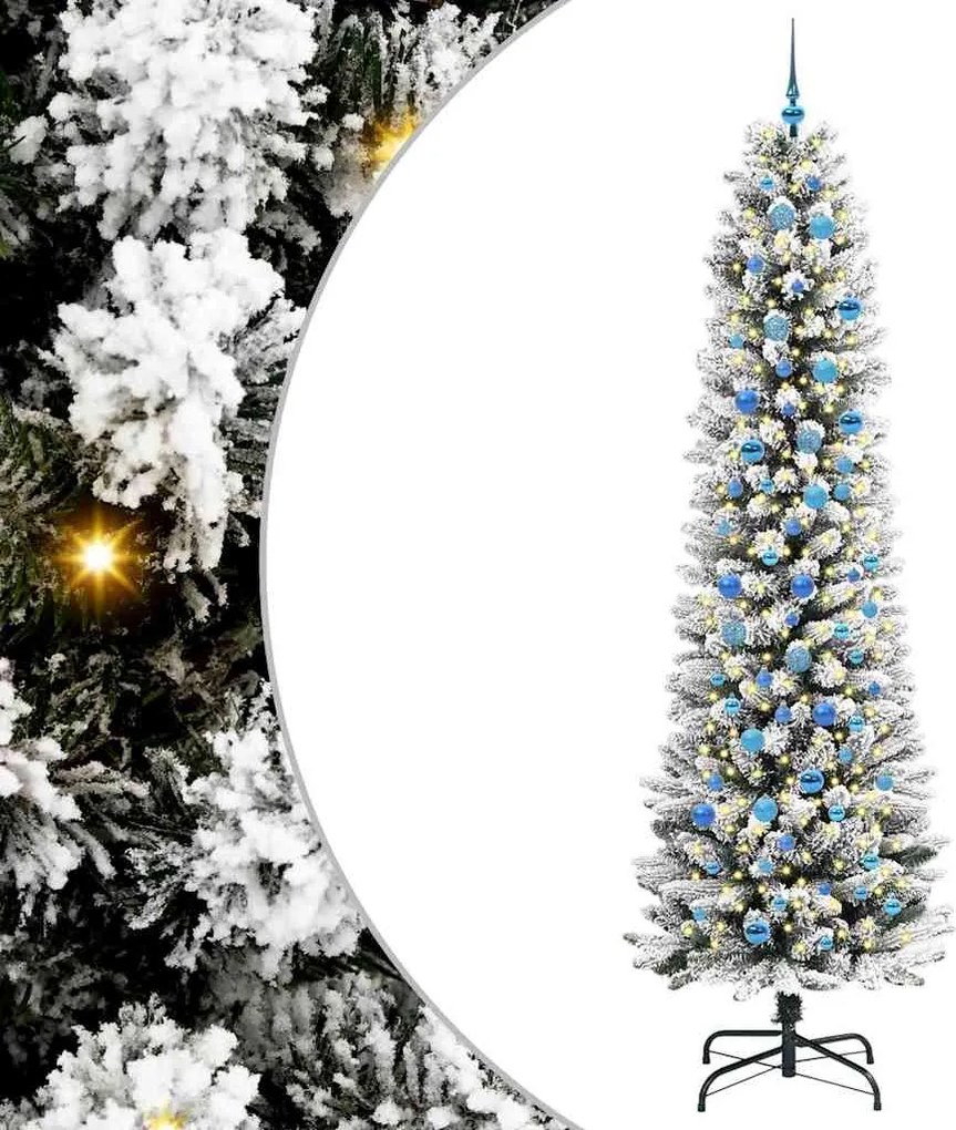 vidaXL Brad de Crăciun artificial Alb 240 cm PVC și metal și plastic