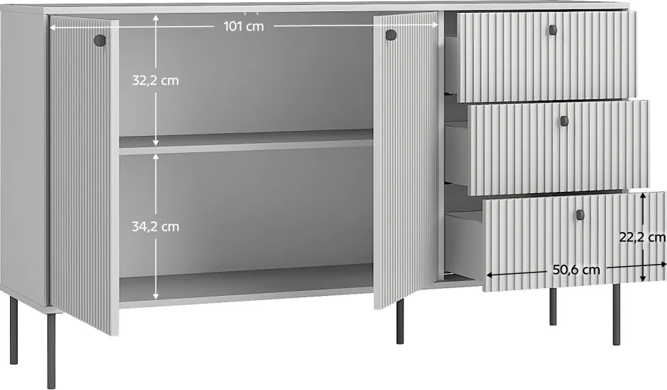 Comoda ARIS 2D3S, gri