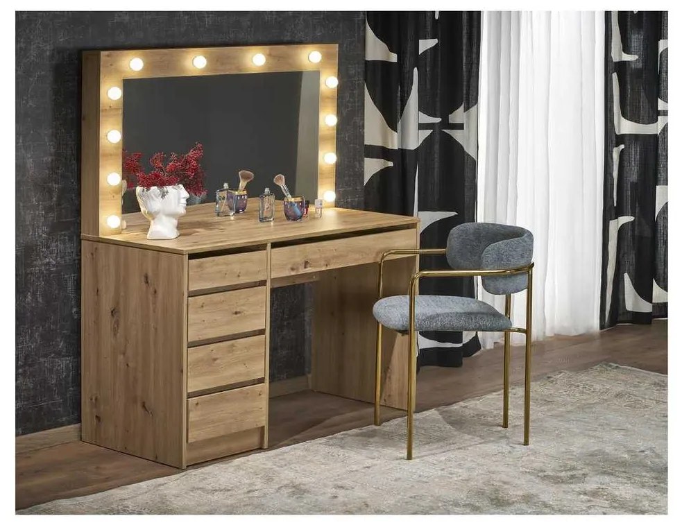 Masă de toaletă Hollywood XL, stejar artisan