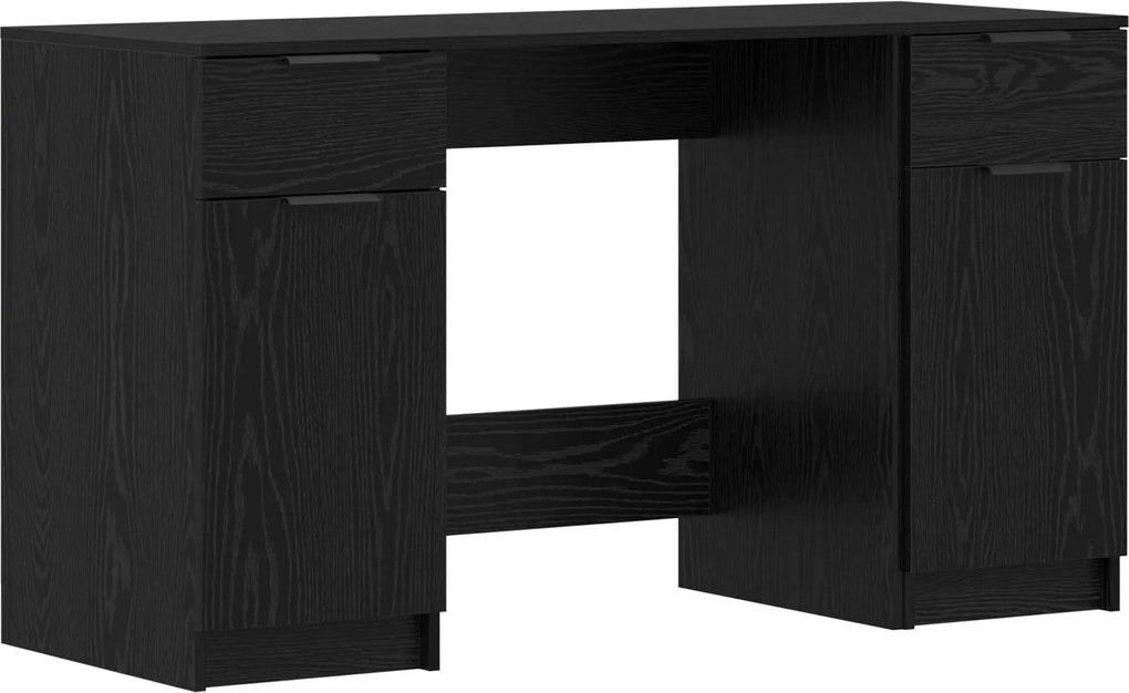 vidaXL Birou cu sertar Stejar Negru 133 x 50 x 75 cm Lemn compozit