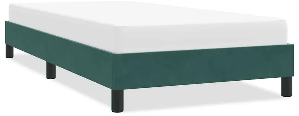 vidaXL Cadru de pat fără saltea, verde închis, 80x220 cm, catifea