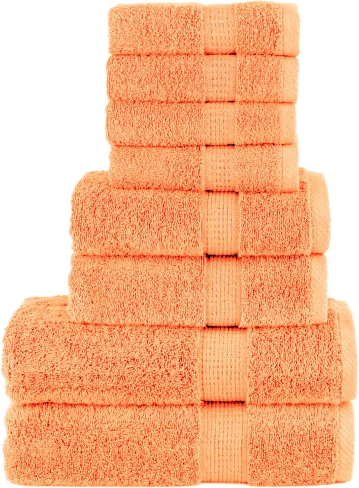 vidaXL Set de prosoape premium SOLUND, 8 piese, portocaliu, 600 g/m²