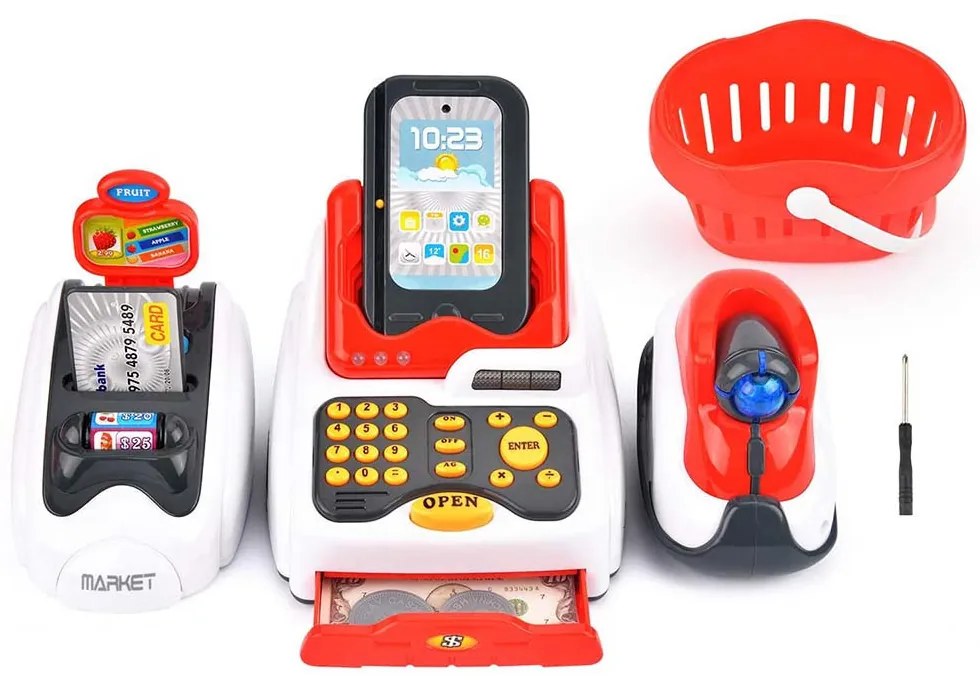 Casa de marcat de jucarie, rosu-alb