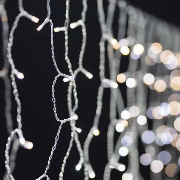 Perdea LED de Crăciun 200xLED/8 funcții 6m IP65 Wi-Fi Tuya cald Nedis WIFILXC01W200