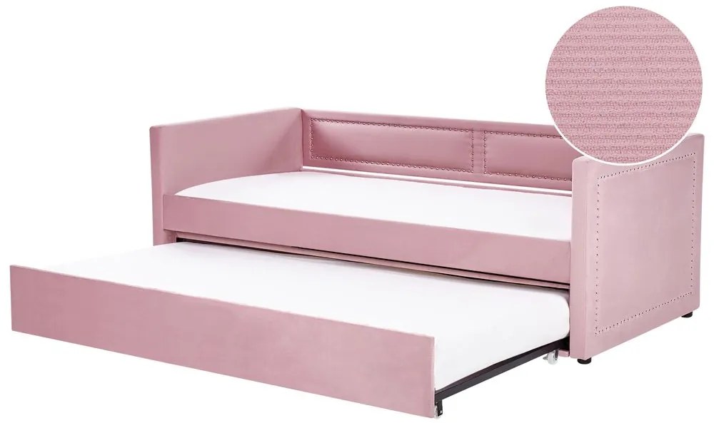 Pat extensibil 90x200 cm Mai (roz). 1035499