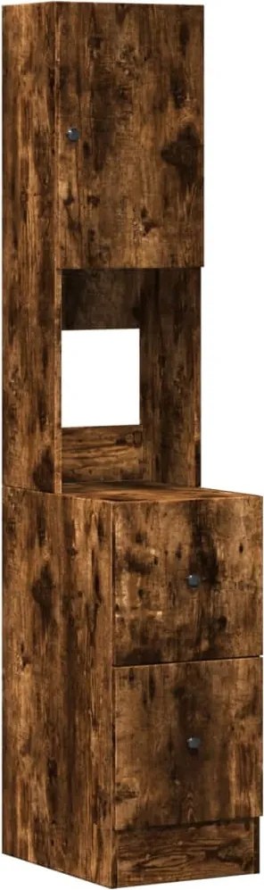 vidaXL Dulap de bucătărie stejar fumuriu, 35x50x180 cm, lemn prelucrat