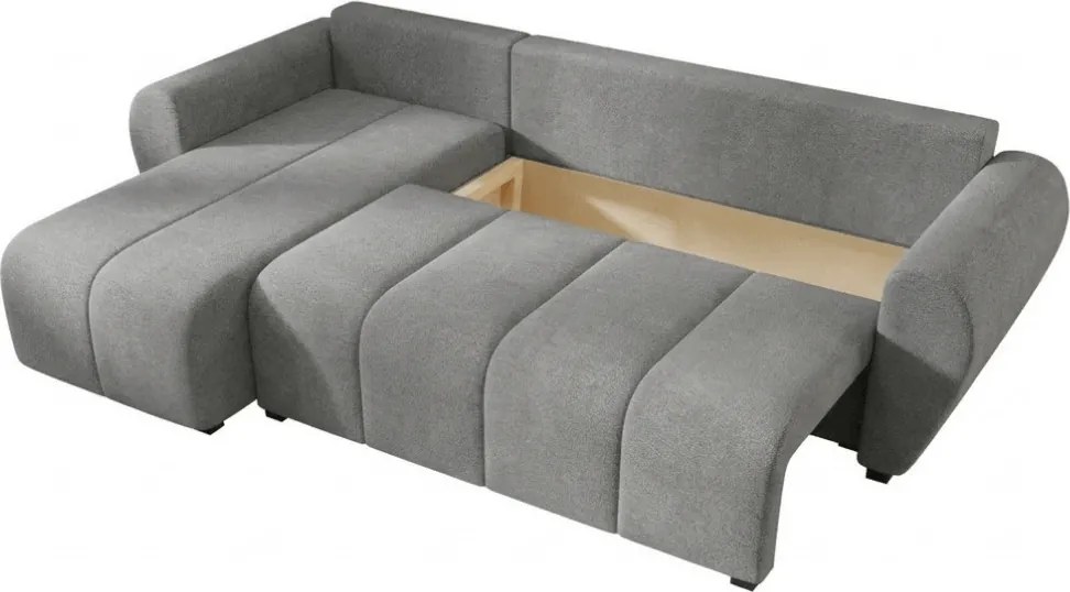 Coltar extensibil de colt SEVIO, gri, reversibil, 246x145 cm + 2 perne GRATUIT