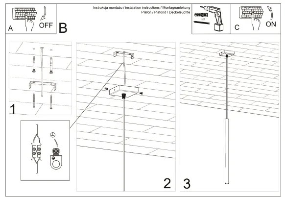 Lustră pe cablu PASTELO 1xG9/12W/230V alb