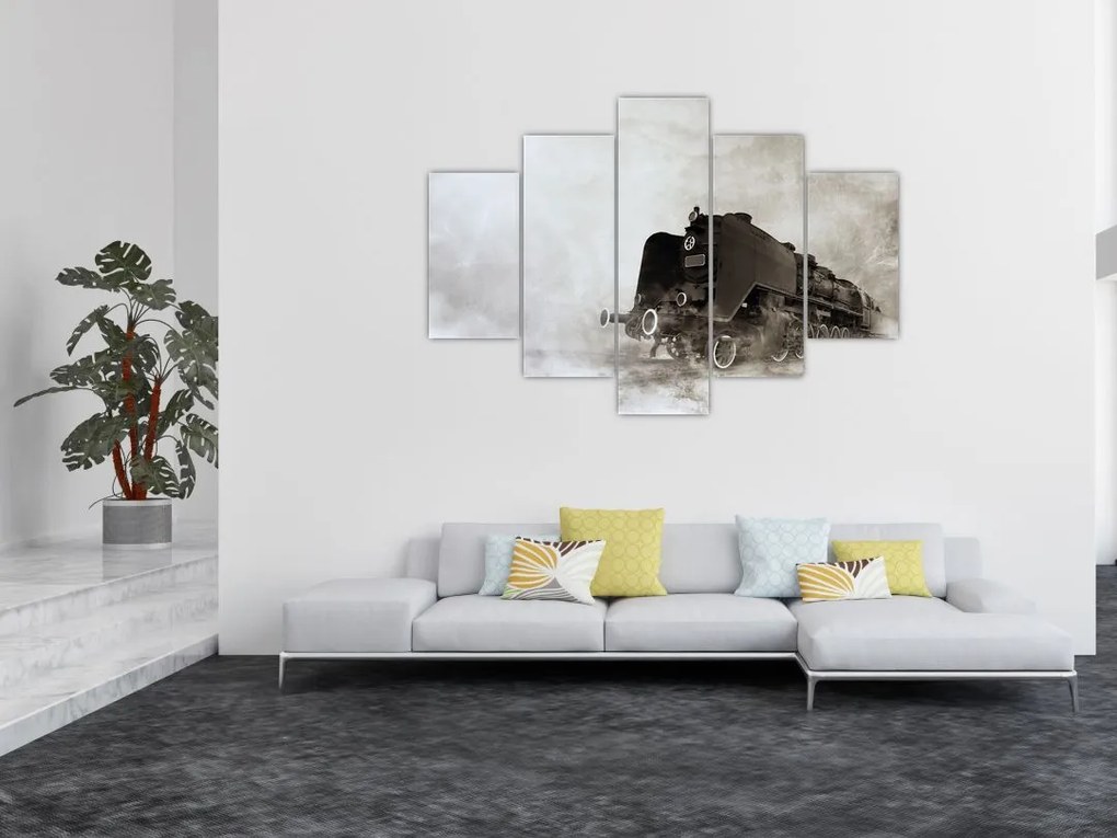 Tablou - Tren în ceață (150x105 cm)