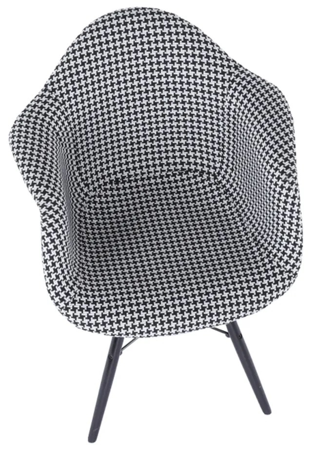 Fotoliu, textil cu model/lemn masiv, AMPER
