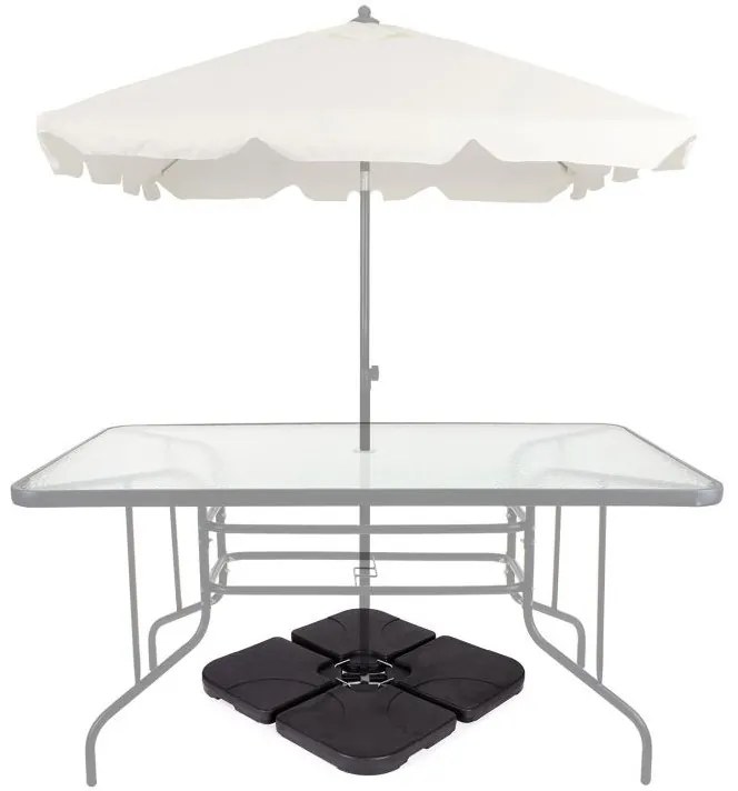 Suport de umbrelă de soare cu bază în cruce, 60 l, negru