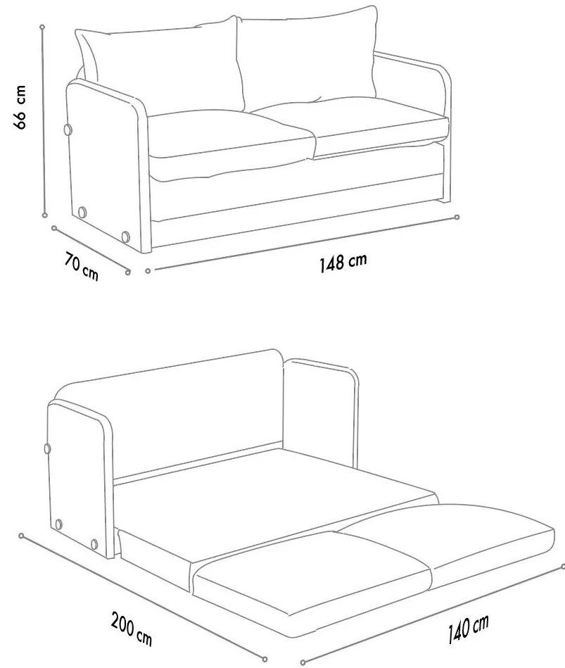 Canapea extensibilă Sagoretti XL (gri închis). 1107023