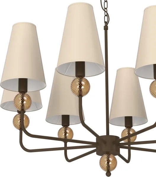 Candelabru GRENADA cu lanț, 8xE14/15W/230V, bej