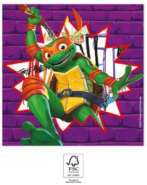 Țestoasele Ninja Purple șervețel 20 bucăți 33x33 cm FSC