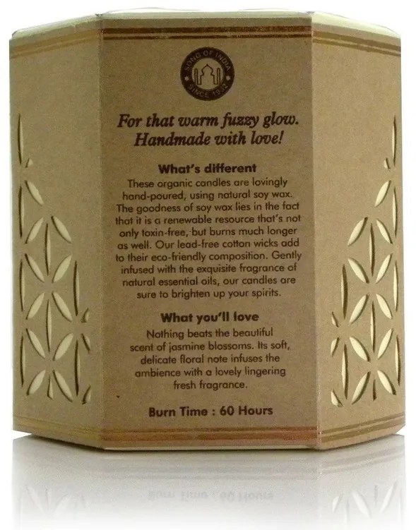 Lumânare organică Madurai Jasmine 200 g în sticlăchihlimbarie