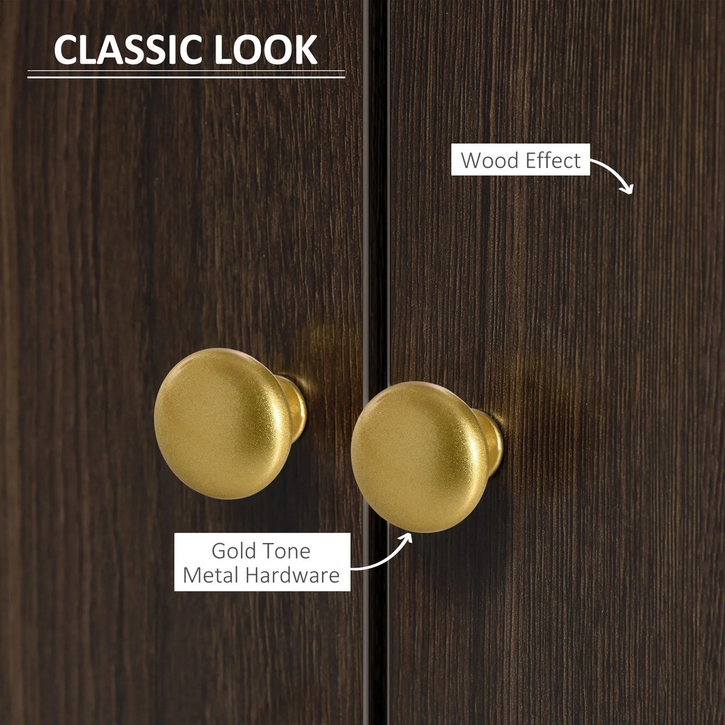 HOMCOM Bufet Modern cu 3 Sertare si Polita Interioara Reglabila din MDF, potrivita pentru orice Spatiu Interior, 120x42,5x80cm, Maro