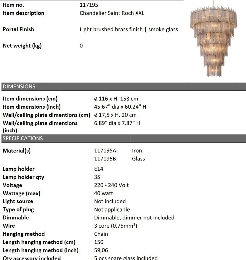 Candelabru design LUX Saint Roch XXL