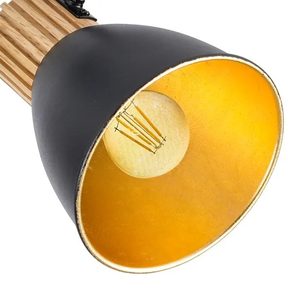 Brilagi - Lampă ODENSE cu 3 spoturi 3xE14/10W/230V lemn de cauciuc/negru