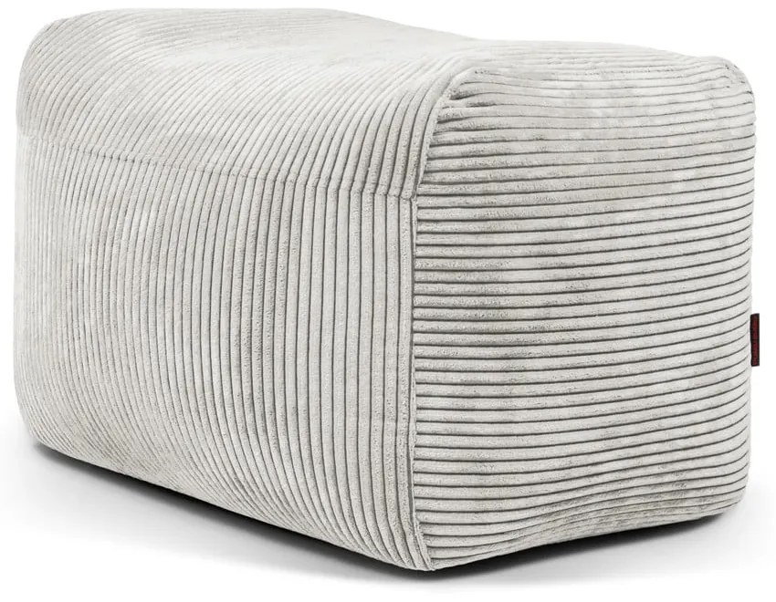 Fotoliu bean bag crem cu tapițerie din catifea reiată Plus 70 Lounge – SLOWDOWN