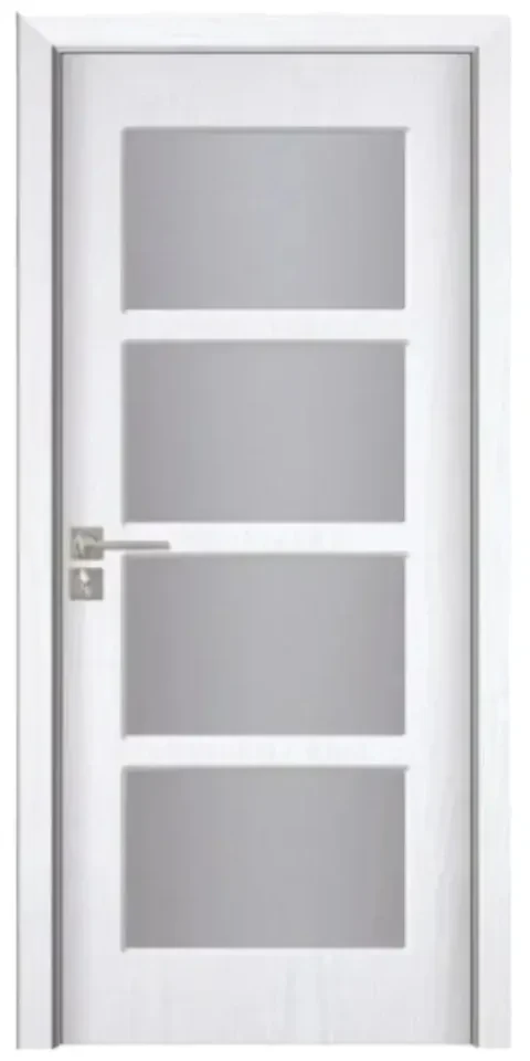 Usa Interior din MDF Novo Doors ND317, Cadru din Lemn Masiv, Geam Sablat, KIT COMPLET, Toc , Manere si balamale incluse (Culoare: Gri, Dimensiune: 80