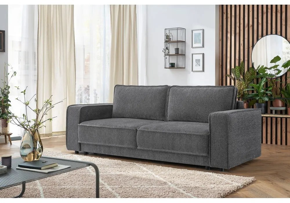 Canapea extensibilă gri închis Emile - Bobochic Paris
