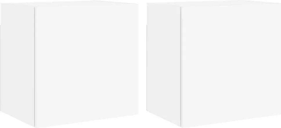 vidaXL Comode TV de perete, 2 buc., alb, 40,5x30x40 cm, lemn prelucrat