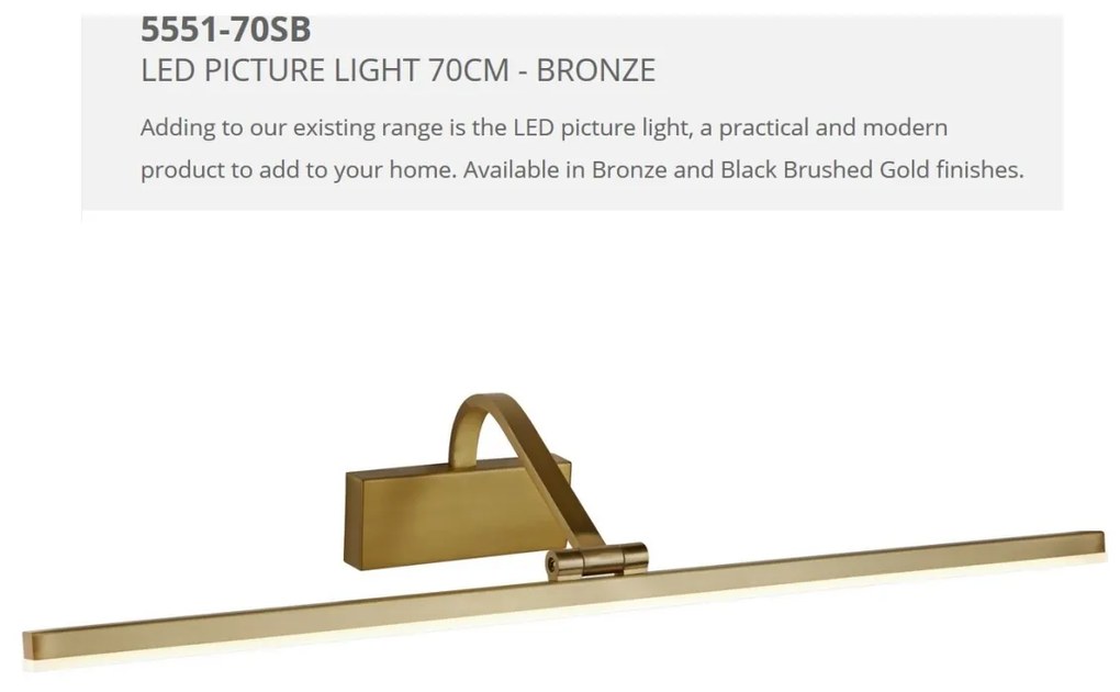 Aplica LED tablou design modern Picture Lights auriu periat 5551-70SB SRT
