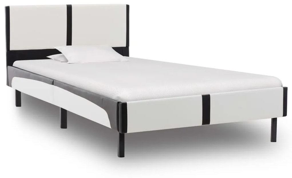 277510 vidaXL Pat cu saltea, spumă cu memorie, 90 x 200 cm piele ecologică